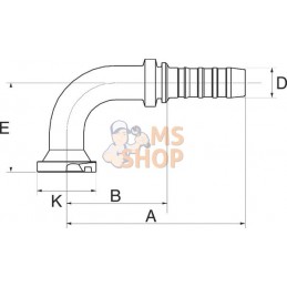 Racc. à sertir DN25+44,5 bride 90° | GATES Racc. à sertir DN25+44,5 bride 90° | GATESPR#779828