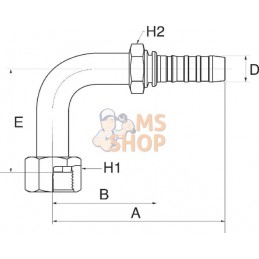 Racc. à sertir DN25-1"7/16 SAE 90° | GATES Racc. à sertir DN25-1"7/16 SAE 90° | GATESPR#779865