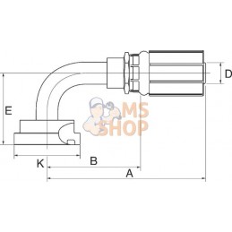 Racc. à sertir DN25+1" bride 90° | GATES Racc. à sertir DN25+1" bride 90° | GATESPR#754605