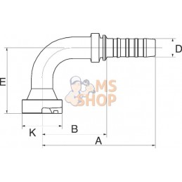 Raccord à sertir 90° DN20-47,6 utilisable pour CAT | GATES Raccord à sertir 90° DN20-47,6 utilisable pour CAT | GATESPR#754554