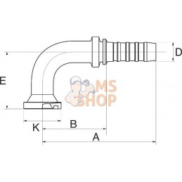 Racc. à sertir DN32+54 bride 90° | GATES Racc. à sertir DN32+54 bride 90° | GATESPR#779902
