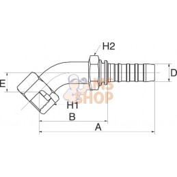 Racc. à sertir DN25-1"7/16 SAE 45° | GATES Racc. à sertir DN25-1"7/16 SAE 45° | GATESPR#779839