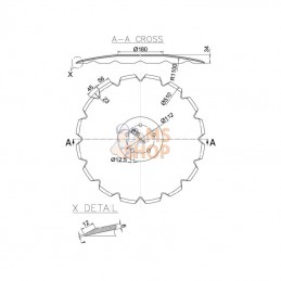 AC353952N; KRAMP; Disque crénelé 510x6,0mm; pièce detachée