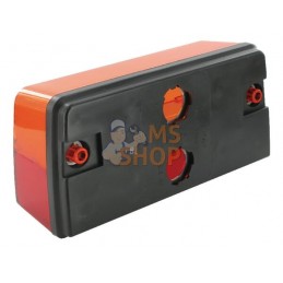 Feu arrière rectangulaire, rouge/ambre, à boulonner, 220x104mm, Cobo | COBO Feu arrière rectangulaire, rouge/ambre, à boulonner,