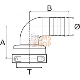 Raccord de tuyau 90° T5 20 mm | ARAG Raccord de tuyau 90° T5 20 mm | ARAGPR#609447