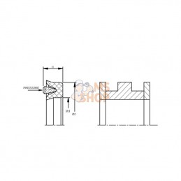 ZA1008013DS; KRAMP; Joint de piston 100x80x13 DS; pièce detachée