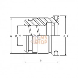 DC2905013025VM; KRAMP; Tête de vérin C25 alésage 50 STAN; pièce detachée