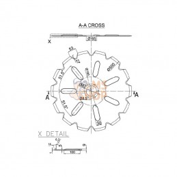 72090102N; KRAMP; Disque crénelé en V 500x5,0mm; pièce detachée
