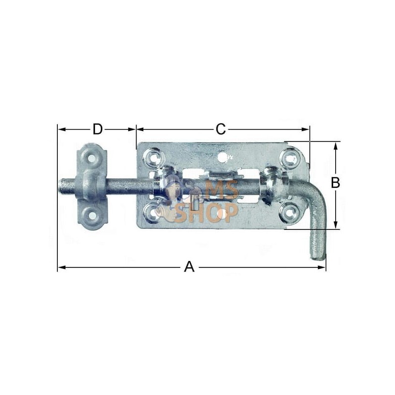 Boulon de porte 205mm | UNBRANDED Boulon de porte 205mm | UNBRANDEDPR#905508