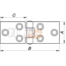 Charnière plate 38x90mm 2pc. | UNBRANDED Charnière plate 38x90mm 2pc. | UNBRANDEDPR#905603
