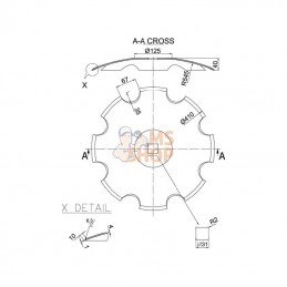 7201003208N; KRAMP; Disque crénelé 410x4,0mm; pièce detachée