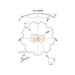 7201003209N; KRAMP; Disque crénelé 460x4,0mm; pièce detachée