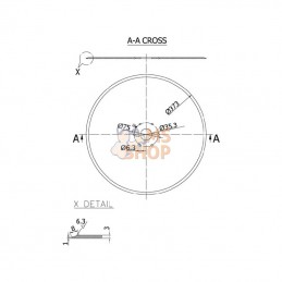 G13825091RN; KRAMP; Rondelle plate 373x3,0mm; pièce detachée