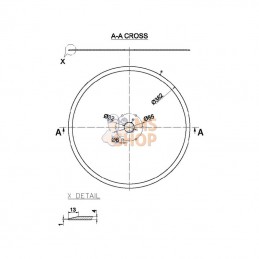 N00875N; KRAMP; Rondelle plate 382x4,0mm; pièce detachée