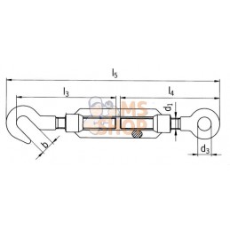 Tendeur ouvert 1 oeillet 1 crochet 16mm | KRAMP Tendeur ouvert 1 oeillet 1 crochet 16mm | KRAMPPR#799683