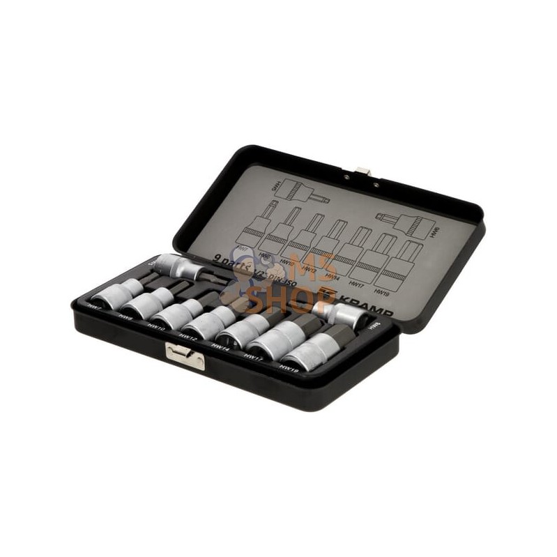 Jeu 9 douilles 1/2" 6 pans, métrique | KRAMP Jeu 9 douilles 1/2" 6 pans, métrique | KRAMPPR#564704 Jeu 9 douilles 1/2" 6 pans, métrique | KRAMP Jeu 9 douilles 1/2" 6 pans, métrique | KRAMPPR#564704