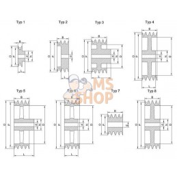 Poulie pour courroie trapézoïdale 3 rainures B ou SPB diamètre 157 mm Kramp | KRAMP Poulie pour courroie trapézoïdale 3 rainures