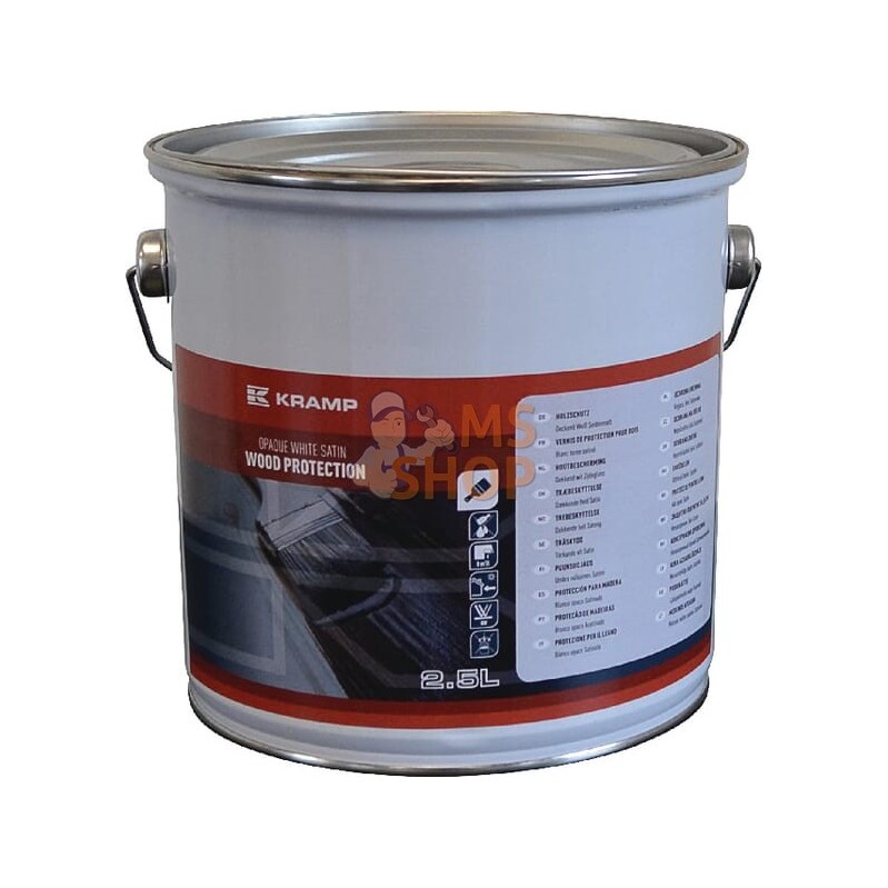 Peinture pour bois, Blanc 2,5L | KRAMP Peinture pour bois, Blanc 2,5L | KRAMPPR#842265