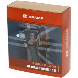 clés à chocs pneumatique 1/2" avec 6 douilles 680Nm type Super Mini | KRAMP clés à chocs pneumatique 1/2" avec 6 douilles 680Nm 