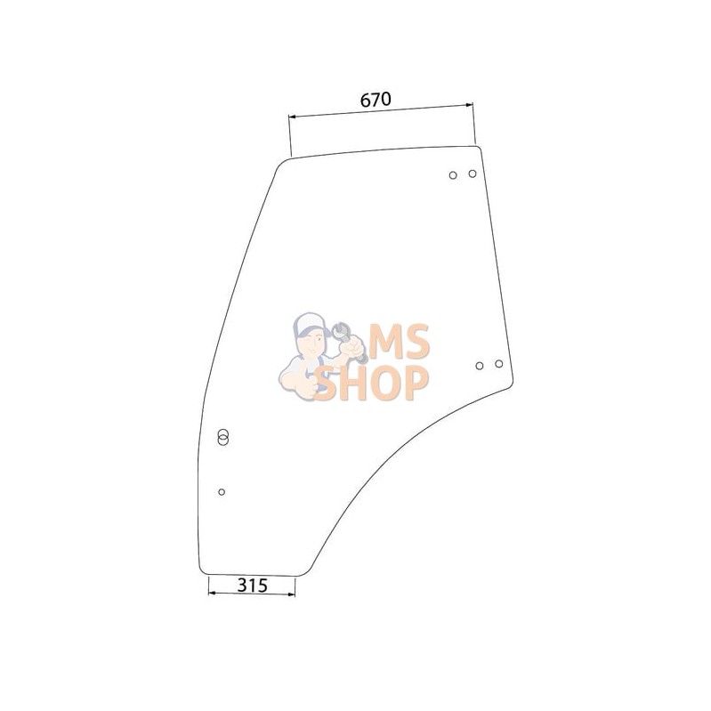 Vitre de porte droite | KRAMP Vitre de porte droite | KRAMPPR#464026