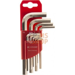 Clés hex. 1,5/10 mm 9 pcs. | KRAMP Clés hex. 1,5/10 mm 9 pcs. | KRAMPPR#565204