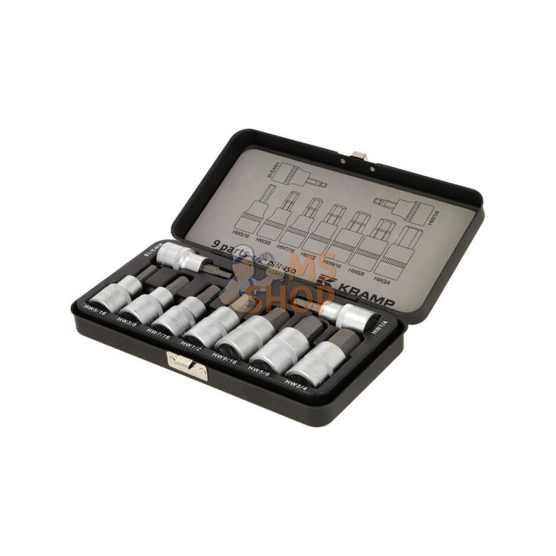 Jeu 9 douilles 1/2" 6 pans, pouce | KRAMP Jeu 9 douilles 1/2" 6 pans, pouce | KRAMPPR#564703 Jeu 9 douilles 1/2" 6 pans, pouce | KRAMP Jeu 9 douilles 1/2" 6 pans, pouce | KRAMPPR#564703