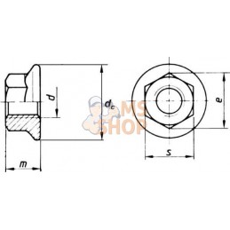 Écrou bride M12x1.75 acier zingué Classe 10 Kramp | KRAMP Écrou bride M12x1.75 acier zingué Classe 10 Kramp | KRAMPPR#703405