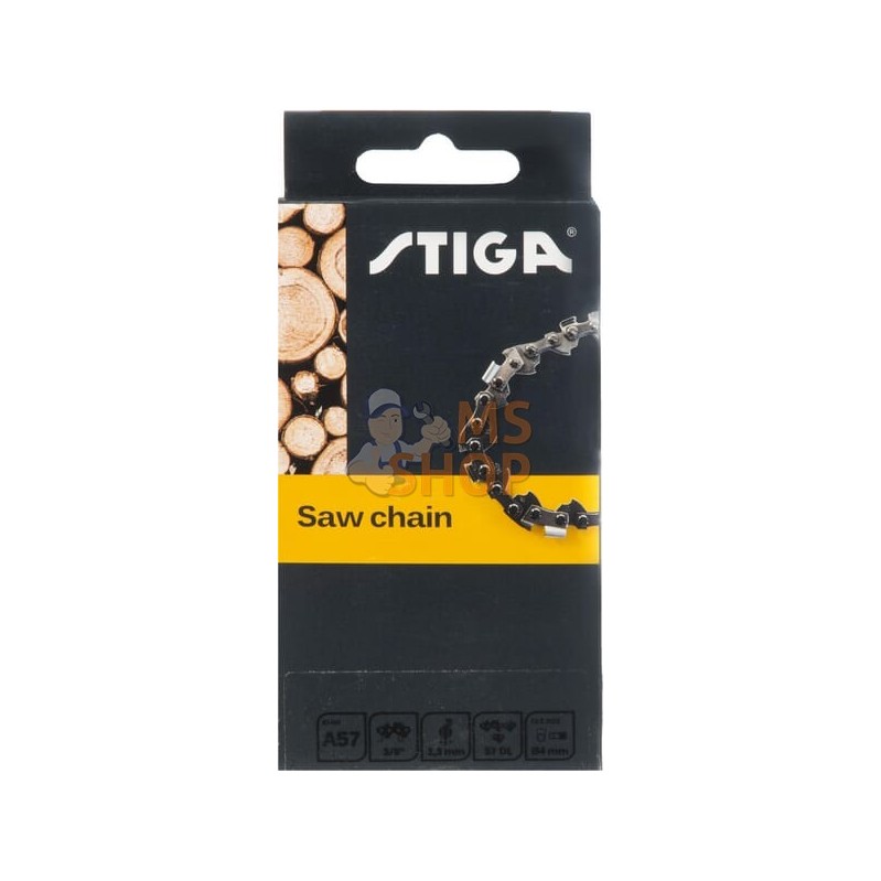 Chaîne de tronçonneuse 16" 57E 3/8"-1,3mm Stiga | STIGA Chaîne de tronçonneuse 16" 57E 3/8"-1,3mm Stiga | STIGAPR#839183 Chaîne de tronçonneuse 16" 57E 3/8"-1,3mm Stiga | STIGA Chaîne de tronçonneuse 16" 57E 3/8"-1,3mm Stiga | STIGAPR#839183