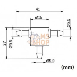 Clapet anti-retour 3 sorties, Ø5.5mm, pour tuyaux de 3-4mm de diamètre intérieur | DOGA Clapet anti-retour 3 sorties, Ø5.5mm, po