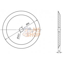 Disque à tronçonner Ø95x5mm ; Ø10,5 | NON ORIGINAL Disque à tronçonner Ø95x5mm ; Ø10,5 | NON ORIGINALPR#1124374