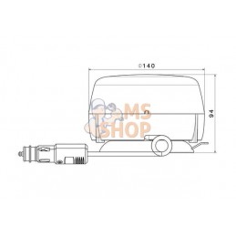 Feu LED, 11W, 9-32V, ambre, montage sur poteau magnétique, rotatif, Ø140mmx94mm, ATLAS | VIGNAL Feu LED, 11W, 9-32V, ambre, mont