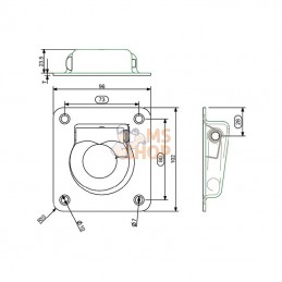 709003KR; KRAMP; Œillet zingué 102 x 96 mm H=22 mm; pièce detachée