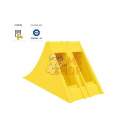 Cale de roue Crowny® 36, jaune, homologuée, thermoplastique | LOKHEN Cale de roue Crowny® 36, jaune, homologuée, thermoplastique