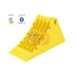 Cale de roue Crowny® 46, jaune, homologuée, thermoplastique  | LOKHEN Cale de roue Crowny® 46, jaune, homologuée, thermoplastiqu