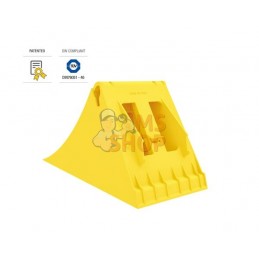 Cale de roue Crowny® 46, jaune, homologuée, thermoplastique  | LOKHEN Cale de roue Crowny® 46, jaune, homologuée, thermoplastiqu