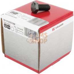 Boulon hexagonal pas fin entièrement fileté 6 p M12x1,25x25 10.9 noire | KRAMP Boulon hexagonal pas fin entièrement fileté 6 p M