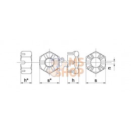 Ecrou hexagonal à créneaux bas DIN937 M27x3.00 a | KRAMP Ecrou hexagonal à créneaux bas DIN937 M27x3.00 a | KRAMPPR#726280