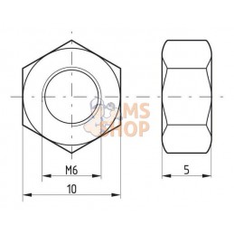 Écrou M6 cl.8 noir | KRAMP Écrou M6 cl.8 noir | KRAMPPR#509714