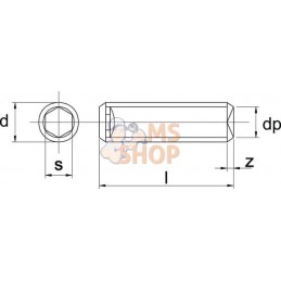 Vis sans tête six pans creux bout cuvette M8x8 45H noir | KRAMP Vis sans tête six pans creux bout cuvette M8x8 45H noir | KRAMPP