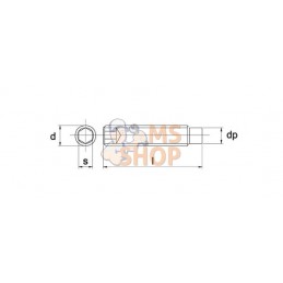 Vis sans tête six pans creux bout pointeau téton M8x20 noir | KRAMP Vis sans tête six pans creux bout pointeau téton M8x20 noir 