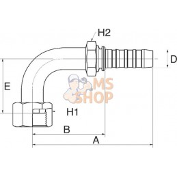 Racc. à sertir 90° DN13-1" SAE | GATES Racc. à sertir 90° DN13-1" SAE | GATESPR#779693