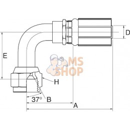 Racc. à sertir 90° DN13-3/4JIC | GATES Racc. à sertir 90° DN13-3/4JIC | GATESPR#779825