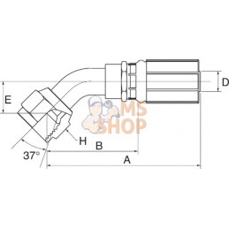 Racc. à sertir 45° DN13-3/4JIC | GATES Racc. à sertir 45° DN13-3/4JIC | GATESPR#780014