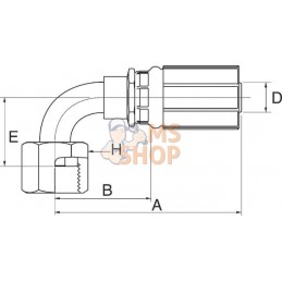 Racc. à sertir DN13-13/16 ORFS 90° | GATES Racc. à sertir DN13-13/16 ORFS 90° | GATESPR#780095
