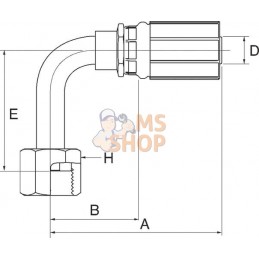 Racc. à sertir DN13-13/16 ORFS 90° | GATES Racc. à sertir DN13-13/16 ORFS 90° | GATESPR#780050