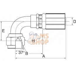 Racc. à sertir DN13-1"1/16 JIC 90° | GATES Racc. à sertir DN13-1"1/16 JIC 90° | GATESPR#779777