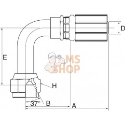 Racc. à sertir 90° DN13-7/8JIC | GATES Racc. à sertir 90° DN13-7/8JIC | GATESPR#779927