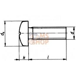 Vis tête bombée collet carré large fendue M8x80 | KRAMP Vis tête bombée collet carré large fendue M8x80 | KRAMPPR#733538