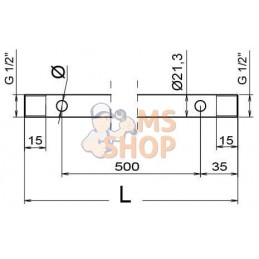 Tube 1/2" 157 cm 4x trous Ø10 acier inoxydable | GEOLINE Tube 1/2" 157 cm 4x trous Ø10 acier inoxydable | GEOLINEPR#691748