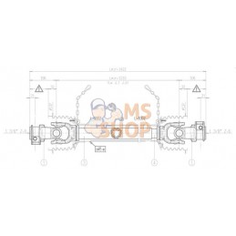 Arbre de transmission G4 L : 1210mm, Bondioli&Pavesi | BONDIOLI&PAVESI Arbre de transmission G4 L : 1210mm, Bondioli&Pavesi | BO